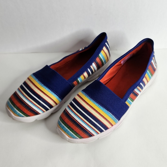 Lands End stripe slip on sneakers - Picture 1 of 11